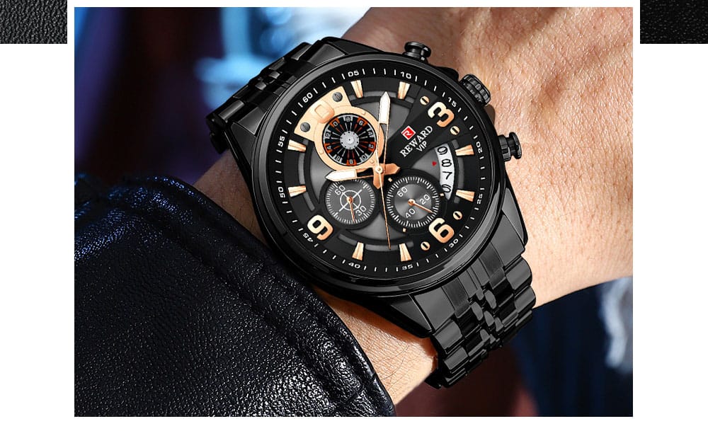 Reward RD63085 Phantom Black watch - buy black luxury watches online India